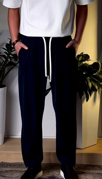 Premium Plain Baggy Bottom Trouser by Rawish | Relaxed Fit Men's Casual Trouser